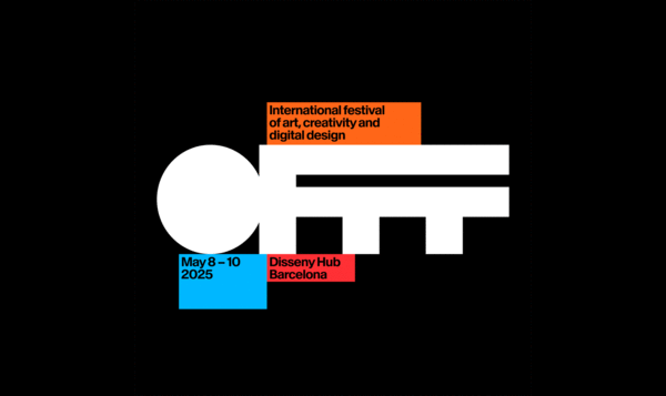 Cartel del festival OFFF con fondo negro y las grandes letras del festival blancas y centradas 