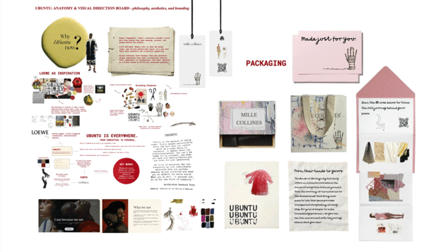 Collage con recortes de tela, periódicos e imágenes